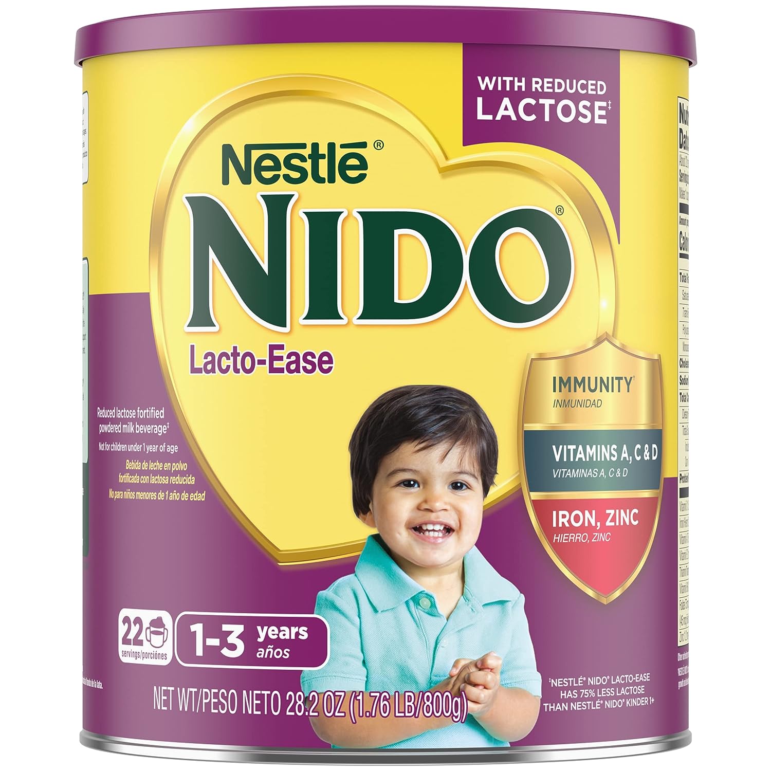251026033550709_1 Nestle NIDO Lacto-Ease Toddler Powdered Milk Beverage - 28.2 Oz Canister - Toddler Drink Mix (Pack of 4) - Image 1